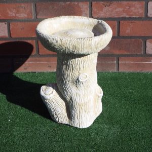 Small log birdbath yellow