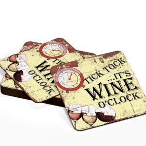Wooden coasters TikTok wine o’clock