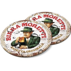 Wooden coasters Birra Moretti