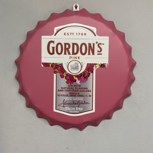 Metal bottle top  Gordon pink gin