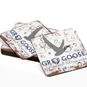 Wooden coasters Grey goose
