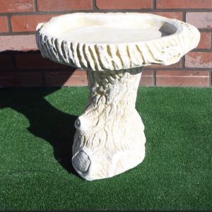 Medium log birdbath yellow