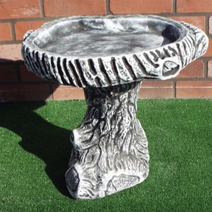Medium log birdbath black