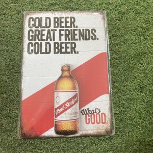 Metal Sign Red Stripe