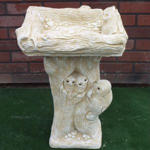 Square owl bird bath Yellow
