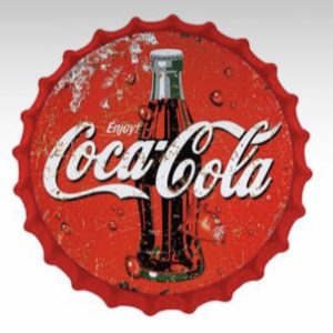 Metal bottle top wall plaque Coca Cola