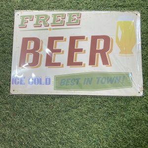 Metal Sign Free Beer