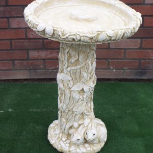 Rabbit birdbath yellow