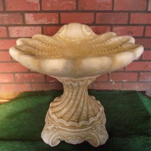 Shell birdbath yellow