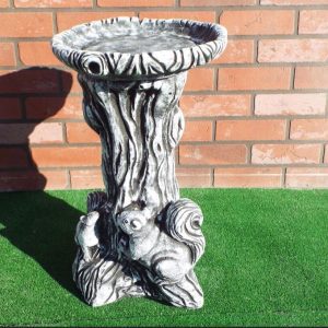 Squirrel bird bath black