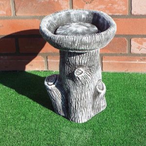 Small log birdbath black
