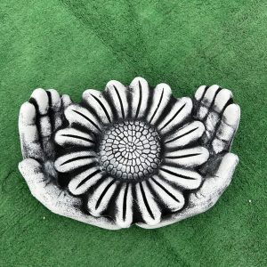 Sunflower hands birdbath
